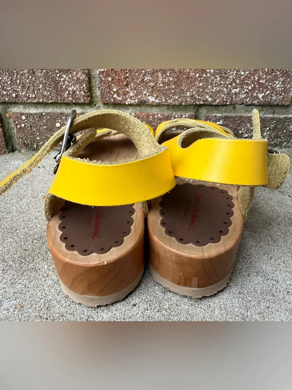 VTG Hanna Andersson Yellow Leather Women’s Slingback Sandals Size 29 EU Toddler